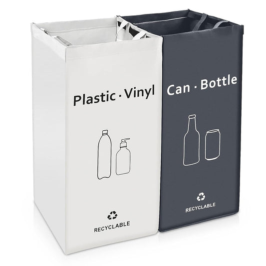 Recycling Bin, Separate Large Recycle Bins for Kitchen - Indoor Home Trash Bin, Recyclable Waste Trash Sorting Organizer, Durable, Washable, Affordable Recycle Bags, 2 Pack