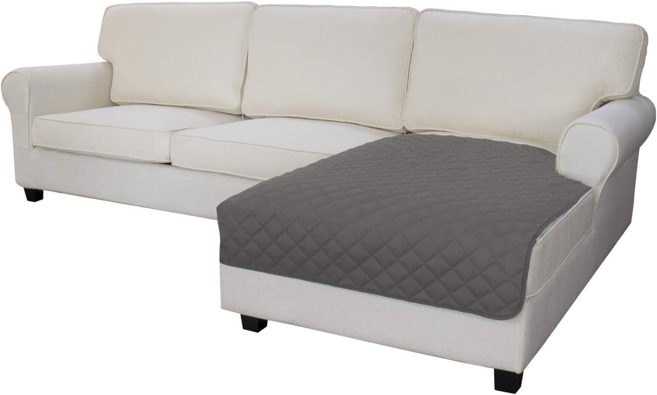Easy-Going Sectional Couch Covers for Dogs L Shape Sofa Cover Reversible Sofa Slipcover Chaise Lounge Cover Furniture Protector Cover for Pets Dog Cat (42 x 52 inches, Gray/Gray)