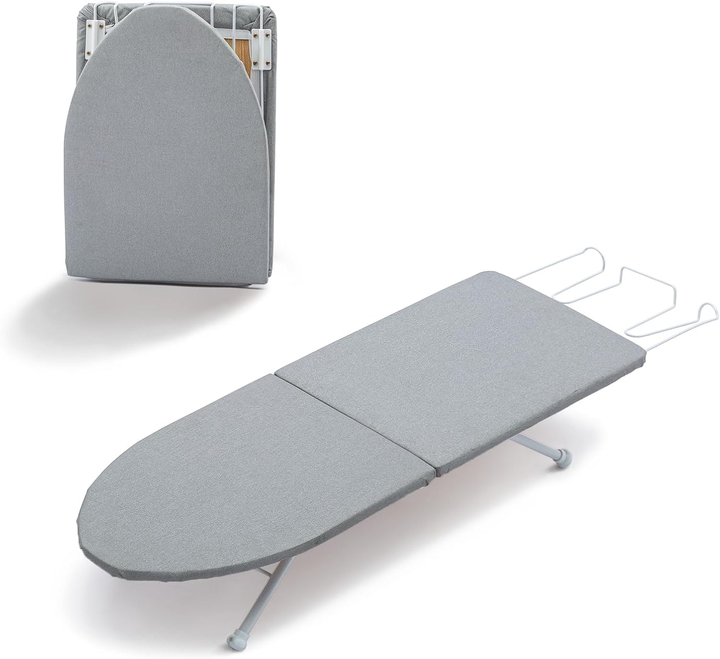 Small Ironing Board Tabletop with Iron Rest, Foldable Mini Iron Board with Cotton Cover, RAINHOL Folding Portable Travel Ironing Table for Spacing Saving 32"x12"