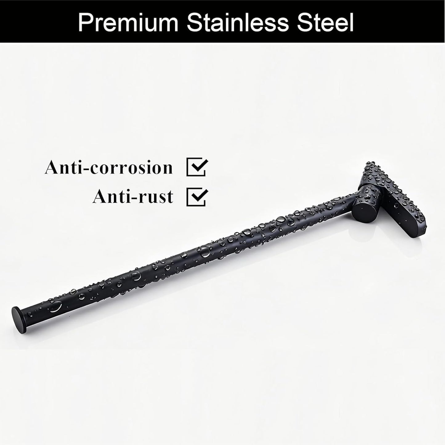 NEWRAIN Wall Mounted Drying Rack, Stainless Steel Folding Laundry Hanging Rack, Matte Black Swivel Space Saving Clothes Hanger Rack for Bedroom Bathroom Laundry