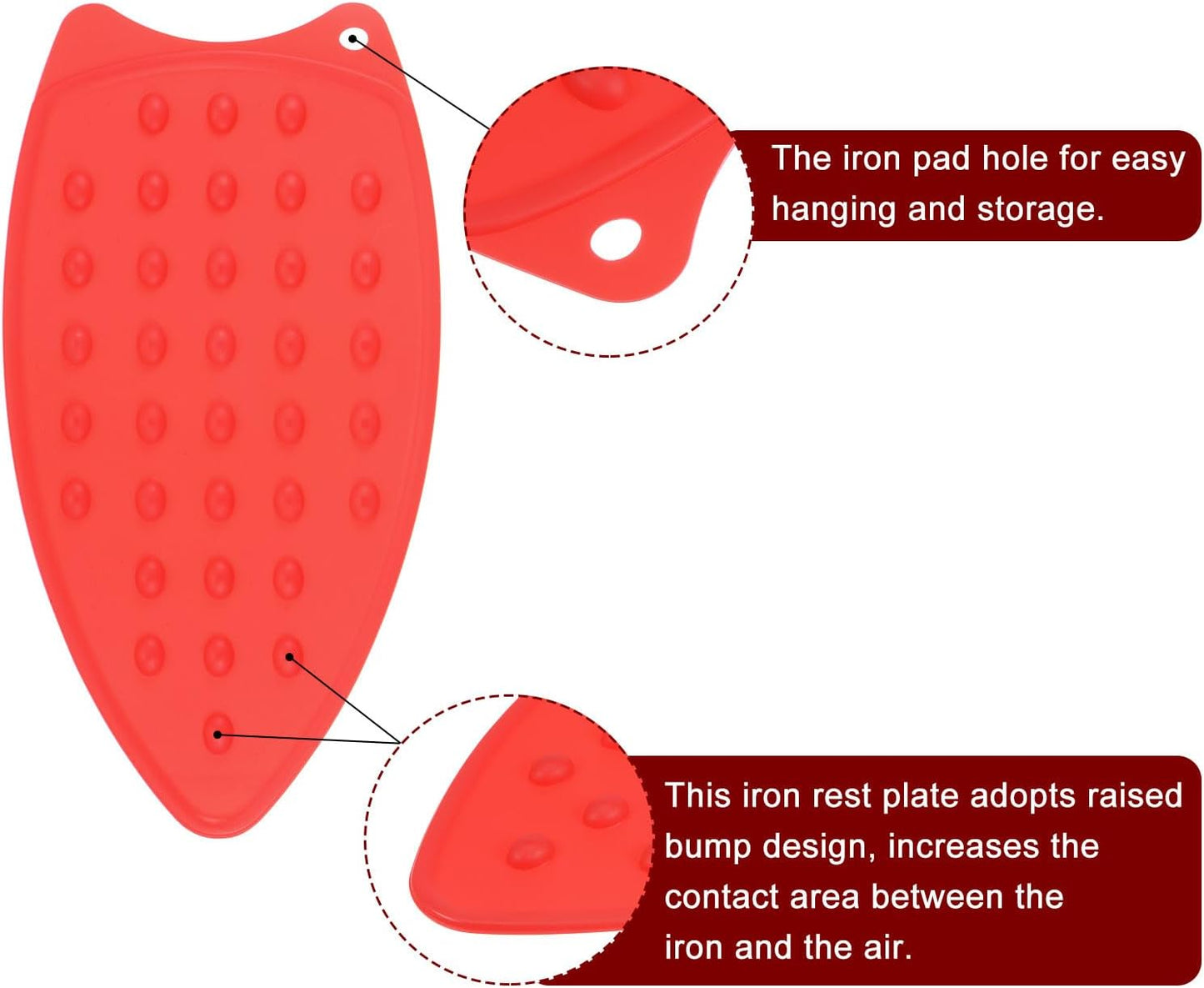 HARFINGTON 2pcs Silicone Iron Rest Pad, Multipurpose Iron Hot Resistant Mat Iron Rest Plate for Ironing Board Hot Heat Resistant Steam Compact Mat, Red/Yellow