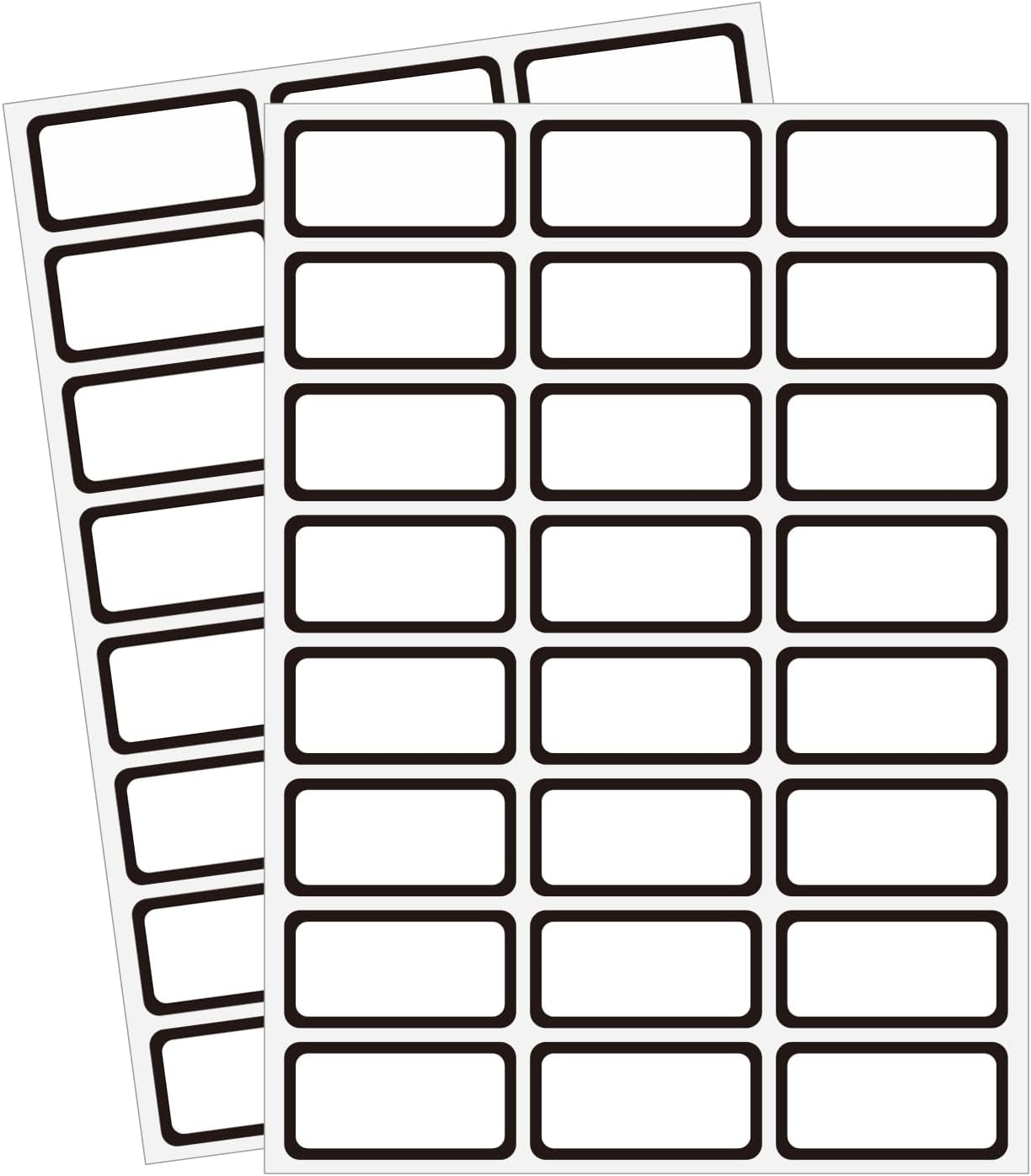 STARLIBOO Removable Labels, Blank Freezer Labels for Food Containers, 1x2 Inch Freezer Stickers, Freezer Labels to Write on/Waterproof Labels/Easy Peel Off (Black Border, 360 Labels)