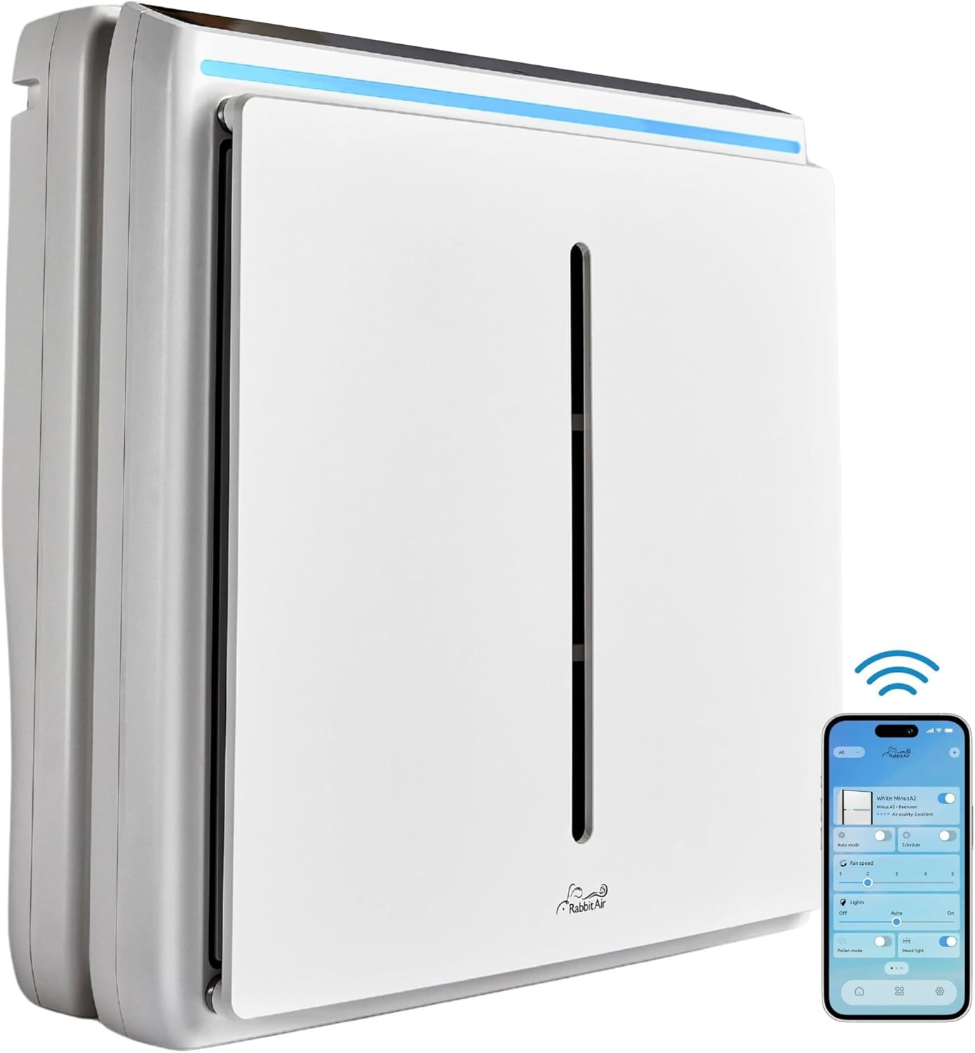 Rabbit Air, A3 SPA-1000N Air Purifiers for Home, Ultra Quiet HEPA Air Purifier - Wall Mountable Air Purifiers for Home Large Room, Allergies, Dust, Mold, Smoke & VOCs - (White, Toxin Absorber Filter)