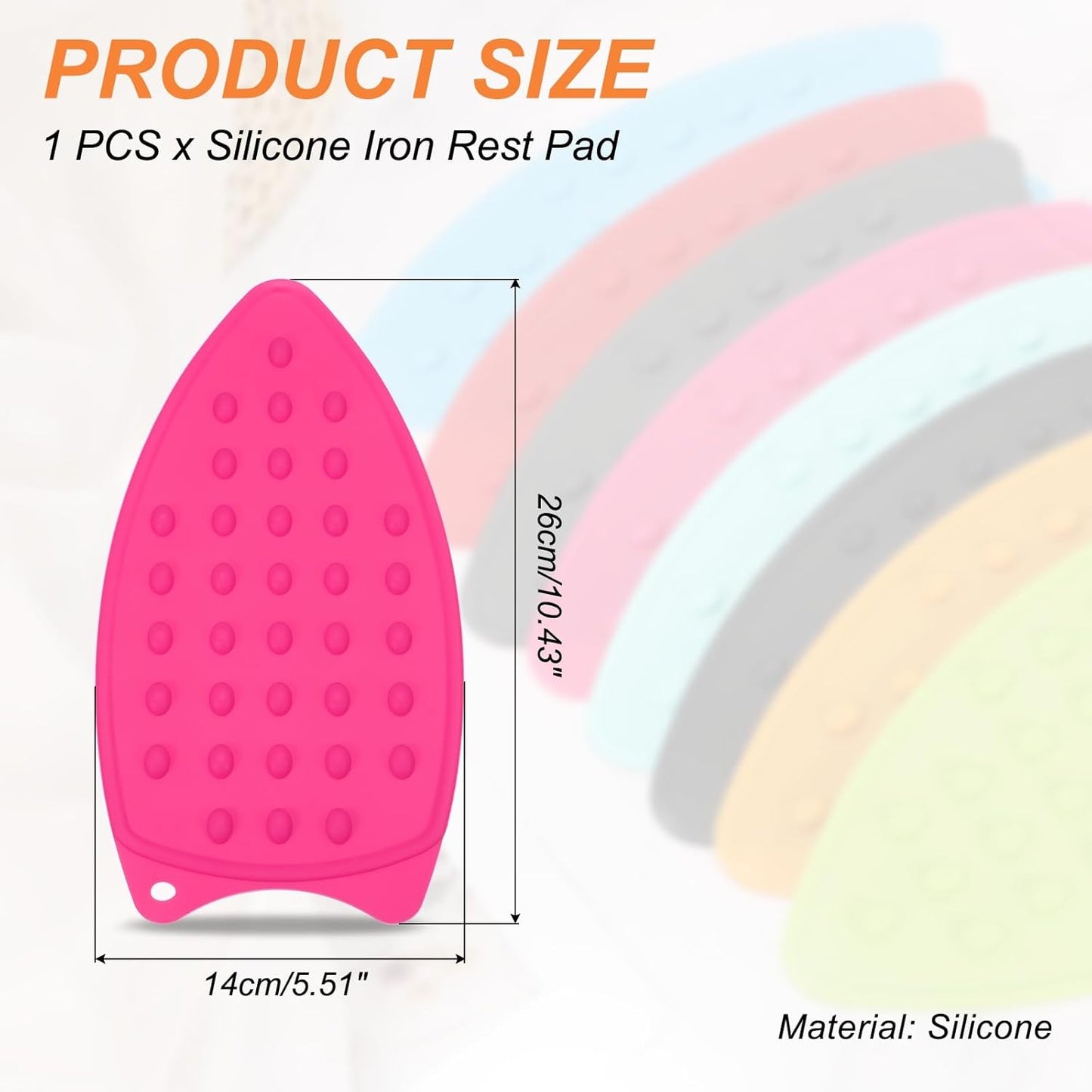 PATIKIL Silicone Iron Rest Pad, Multipurpose Hot Heat Resistant Iron Rest Plate Protective Pad for Ironing Board Hot Resistant Steamer Steam Compact Mat, Rose Red