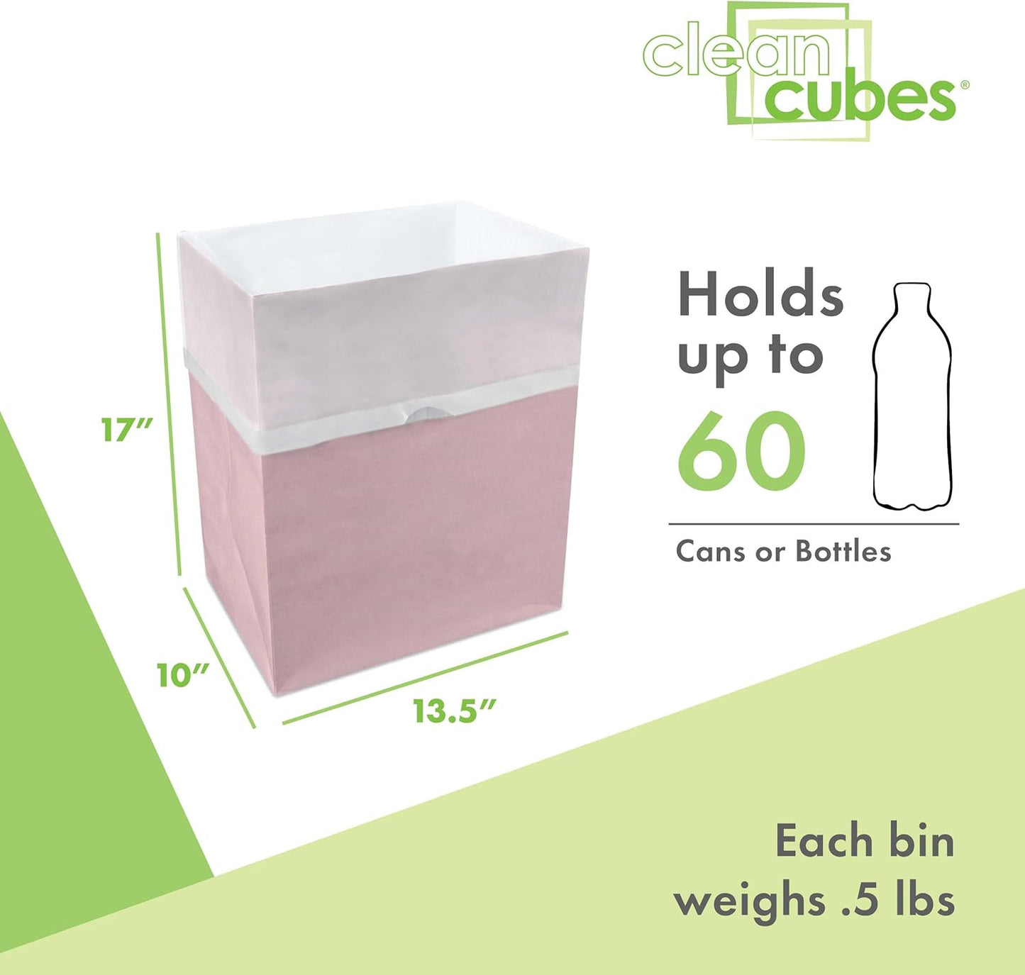 13 Gallon Disposable Pop-Up Trash Cans (6-Pack) with Fitted Bags – Foldable Garbage & Recycling Bins for Parties, Events & Kitchen (Pink, 17" H x 13.5" W x 10" D)