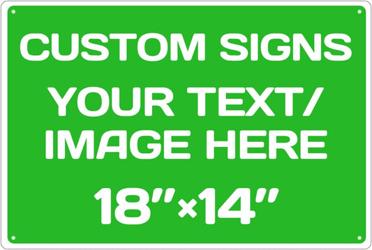 Personalized Aluminum Weatherproof Metal Signs - Custom Text & Picture, Multiple Sizes, Hazard, Garden, Custom Door, Business Signs