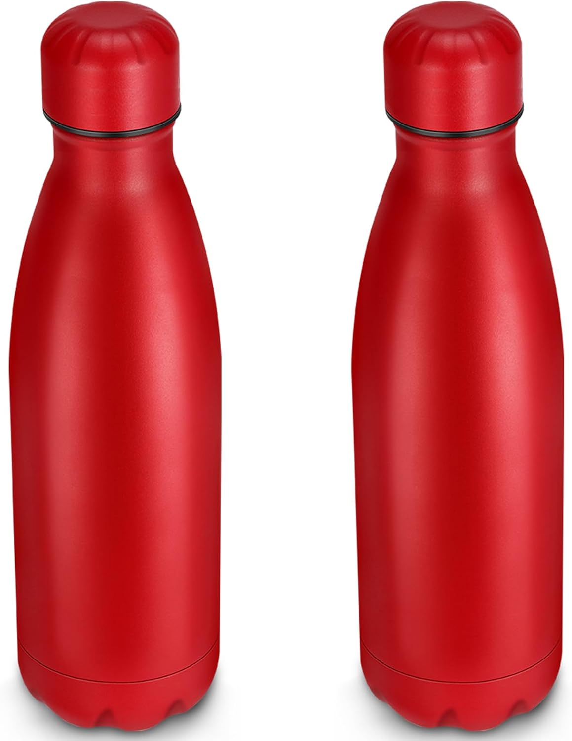 25oz Cola-Bottle Shaped Stainless Steel Leak-proof Water Bottle,Double Wall Vacuum Insulated Metal,Travel Mug For Sports Indoors & Outdoors,BPA-Free School Kids Flasks,Red(2 Pack)