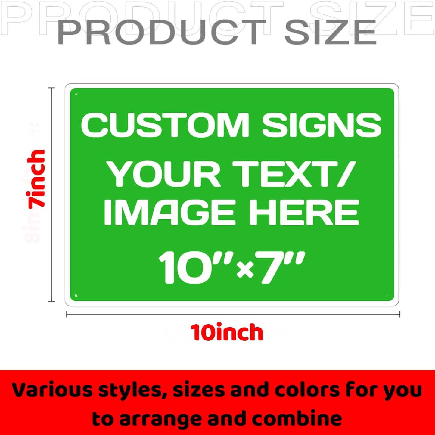 Personalized Aluminum Metal Signs - Weatherproof, Custom Text & Picture, Multiple Sizes, Hazard, Garden, Custom Door, Business Signs
