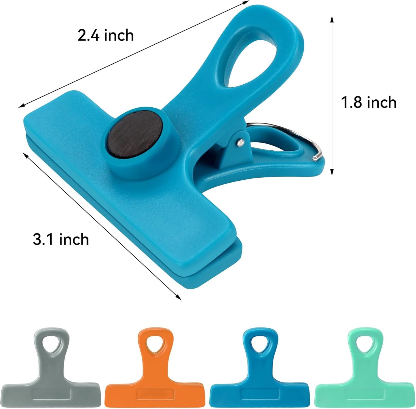 TACGEA Chip Clips, Magnetic Bag Clips with Air Tight Seal for Food Storage, 8 Pieces, Multicolor