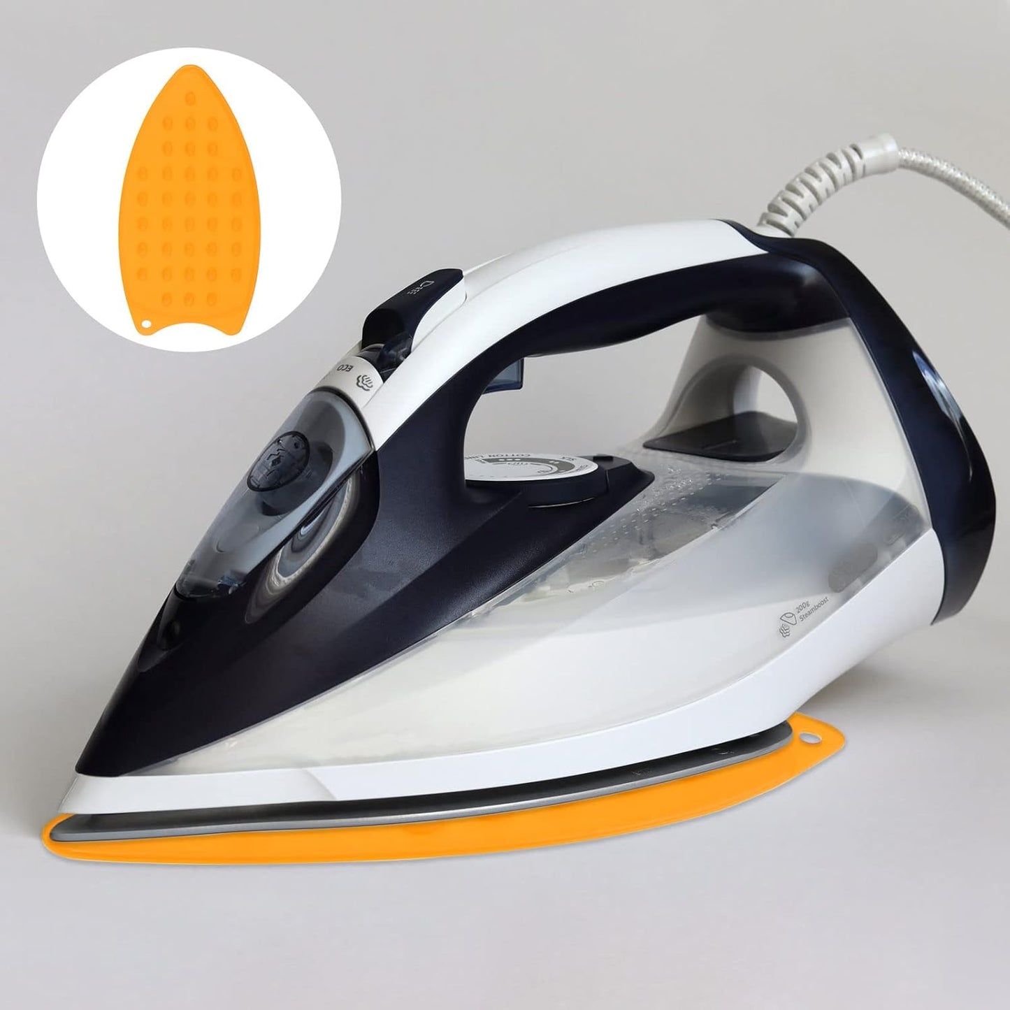 HARFINGTON 2pcs Silicone Iron Rest Pad, Multipurpose Iron Hot Resistant Mat Iron Rest Plate for Ironing Board Hot Heat Resistant Steam Compact Mat, Orange