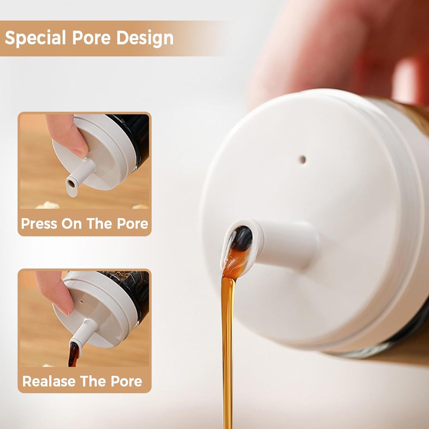 Small Glass Oil and Vinegar Dispenser Bottles - 3.4oz - Leakproof, Perfect for Kitchen Use