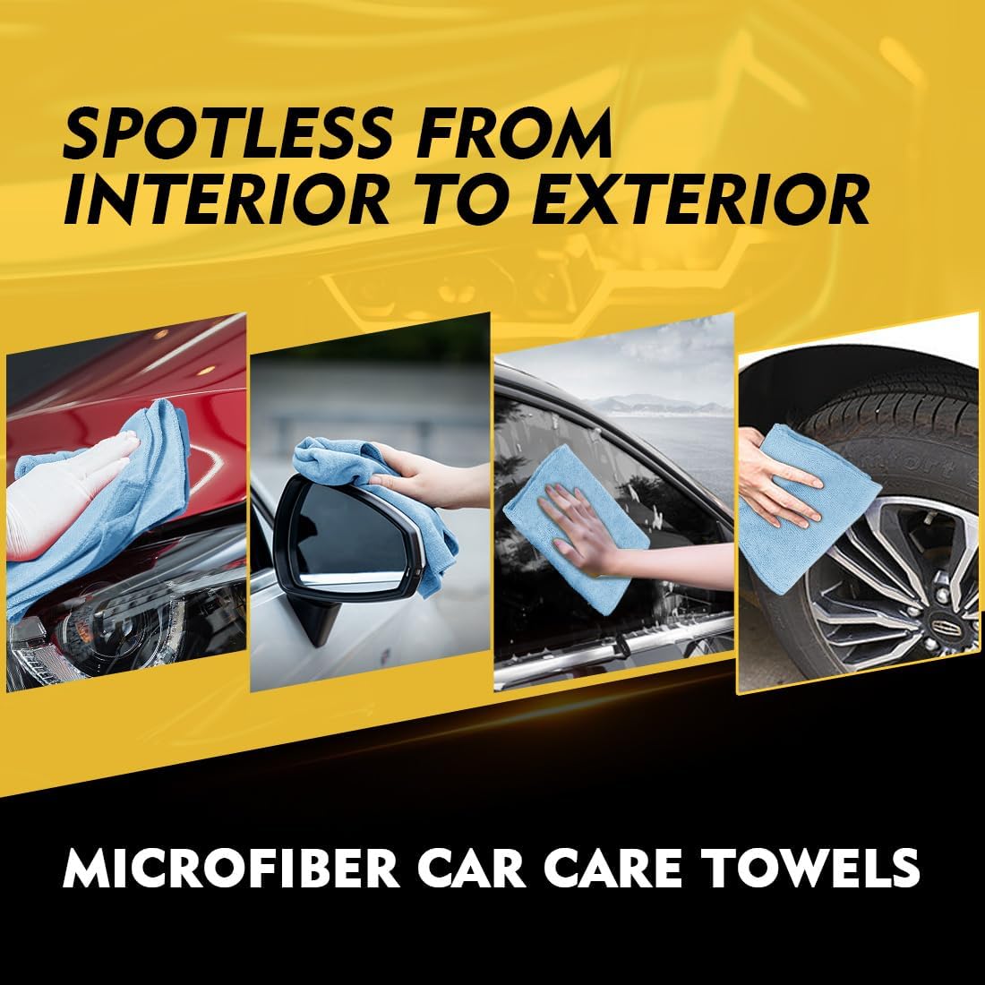 HOMEXCEL Blue Microfiber Cleaning Cloth 50 Pack, 12.5 x 12.5 inch Microfiber Towels for Cars, Ultra Absorbent Car Washing Cloth, Lint Free Streak Free Cleaning Rags for Car, Kitchen, and Window