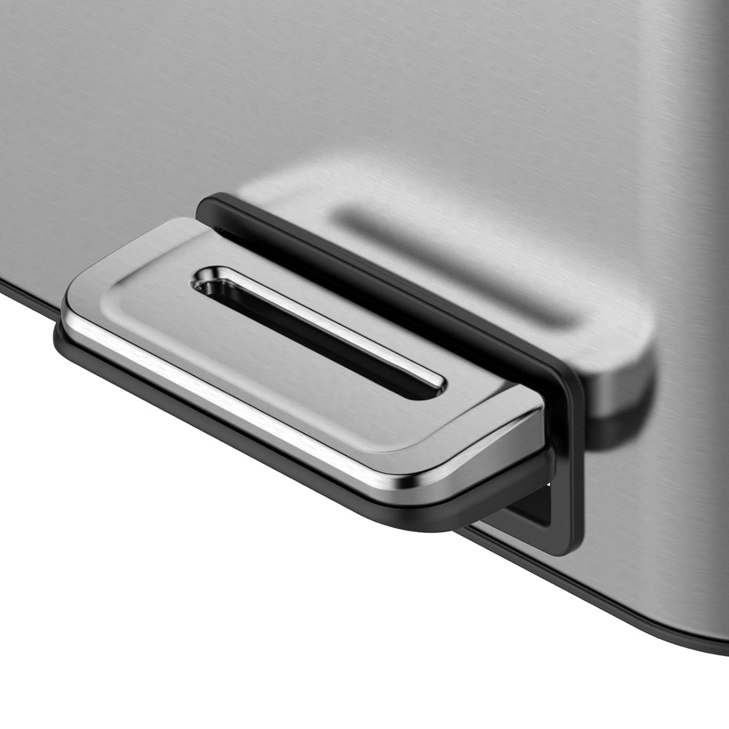 2 x 4 Gal (2 x 15L) Trash Can, Stainless Steel Triple Compartment Step-On Recycling Bin with Soft-Close Lids & Removable Plastic Inner Buckets for Kitchen, Home, Office