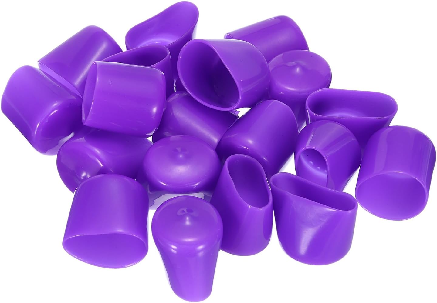 uxcell 20pcs Rubber End Caps 25mm ID Vinyl Round Tube Bolt Cap Cover Screw Thread Protectors Purple