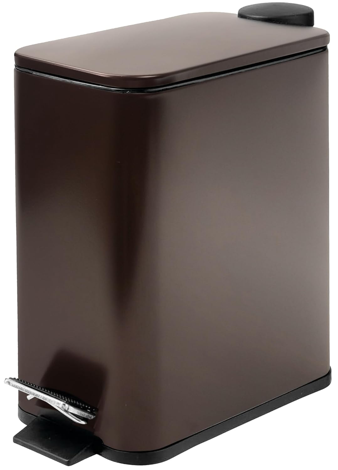 Stainless Steel Small Trash Can with Lid & Step Pedal - 6 Liters/1.6 Gallon Soft Close Garbage Can with Removeable Inner Bucket - Trash Cans for Bathroom, Bedroom, Kitchen & Office (Bronze)