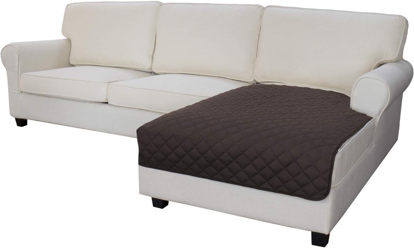 Easy-Going Sectional Couch Covers for Dogs L Shape Sofa Cover Reversible Sofa Slipcover Chaise Lounge Cover Furniture Protector Cover for Pets Dog Cat (42 x 68 inches, Chocolate/Chocolate)