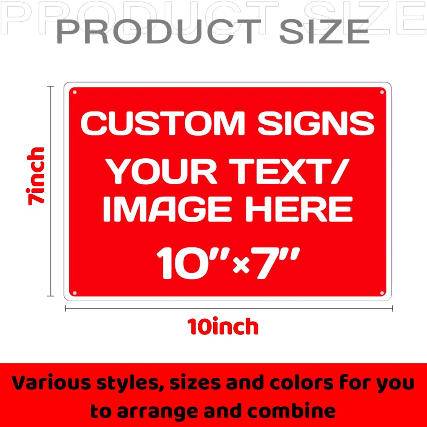 Personalized Aluminum Metal Signs - Weatherproof, Custom Text & Picture, Multiple Sizes, Hazard, Garden, Custom Door, Business Signs