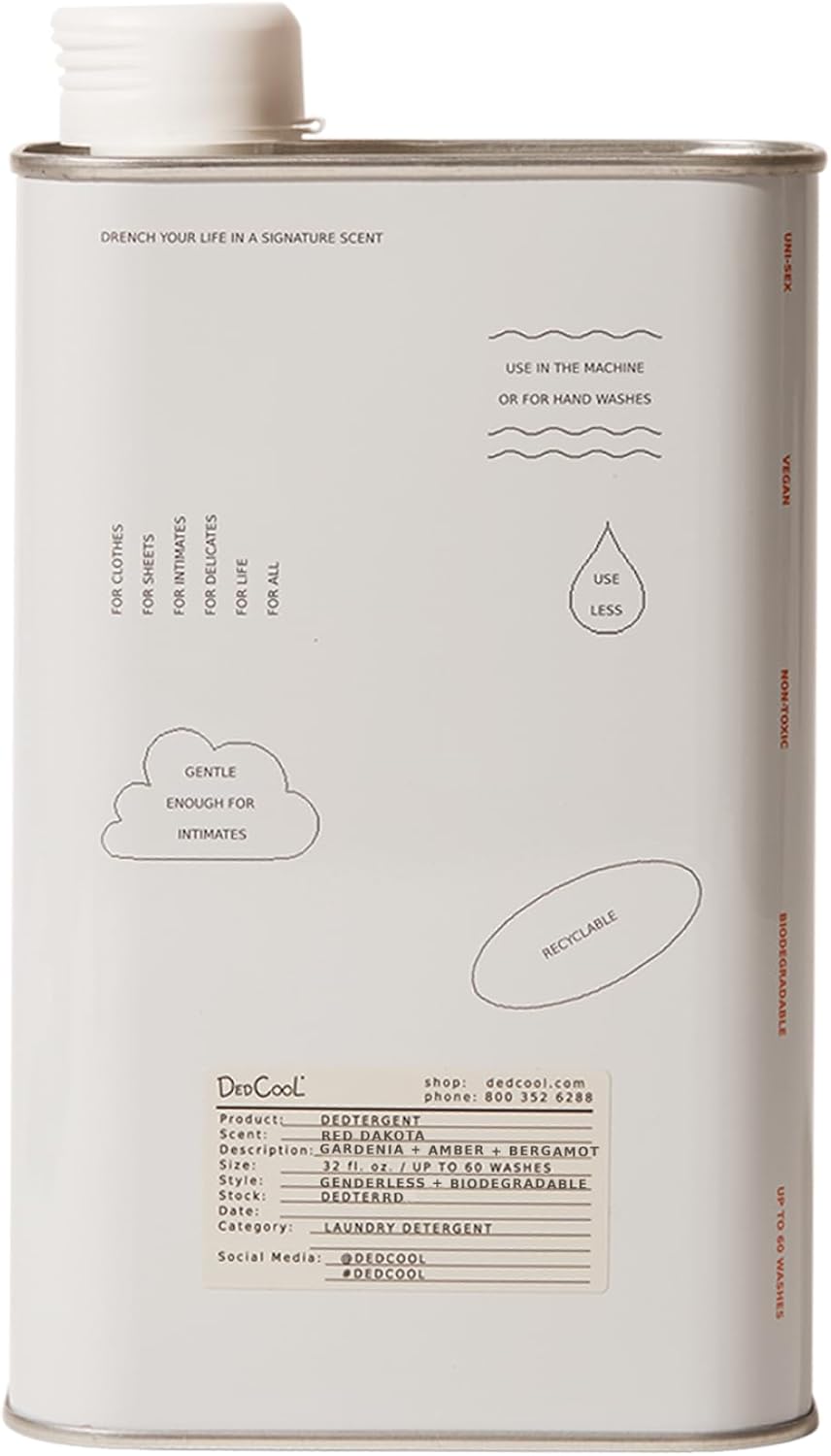 DedCool Liquid Laundry Dedtergent | Red Dakota | Bold Woody Luxurious Fragrance Detergent | Removes Stains | Infused with Natural Essential Oils | Non-Toxic | 60 Washes | 32 fl oz