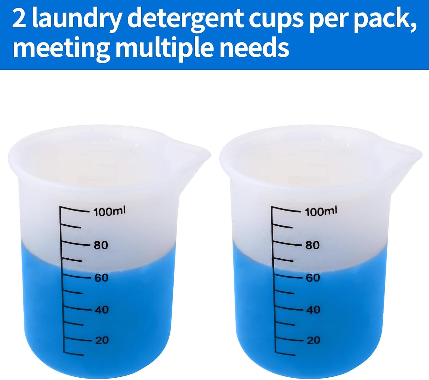 Laundry detergent cup,silicone laundry detergent measuring cup,washable laundry measuring cup for liquid detergent,2pcs cup measuring cup,No More Mess or Leaks
