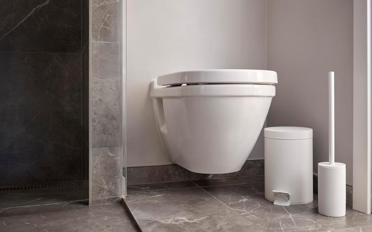 Zone Solo 330241 Toilet Brush, White, H: 17.7 inches (44.8 cm), D: 3.3 inches (8.4 cm), Toilet Brush