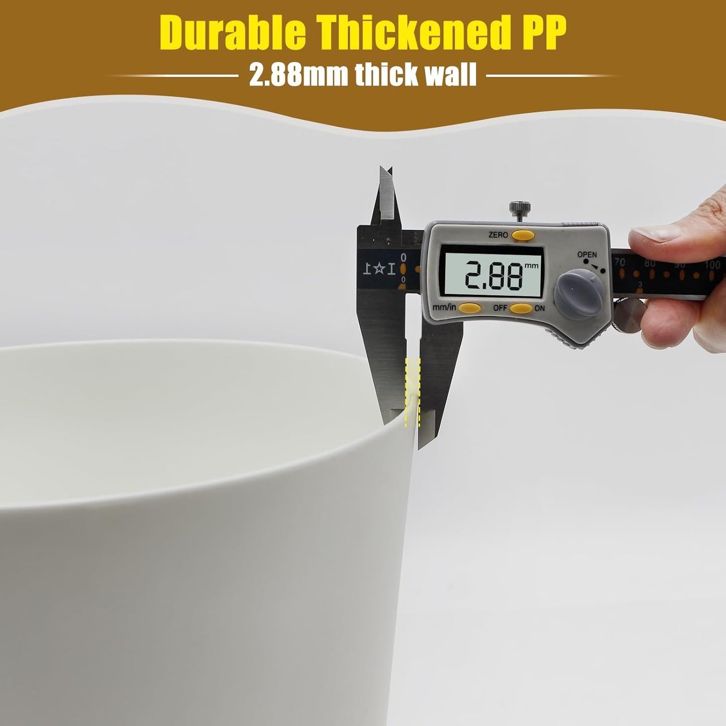 White Trash Can for Bedroom with Bamboo Lid, 2.4 Gallon Open Top Trash Can 3 Pack, Modern Aesthetic Garbage Can for Room Office Living Room, Small Bathroom Trash Bin Boho Style