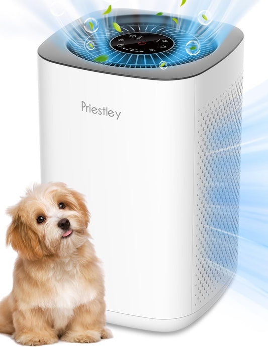 Priestley Air Purifier for Bedroom, Home, Dorm Up to 1100Ft², Smart WiFi Air Purifiers, 3-in-1 Air Filter with HEPA Sleep Mode, Remove Dust Smoke Pollutants Odor Pet Dander