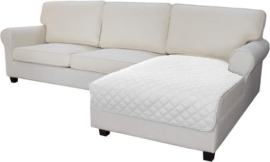 Easy-Going Sectional Couch Covers for Dogs L Shape Sofa Cover Reversible Sofa Slipcover Chaise Lounge Cover Furniture Protector Cover for Pets Dog Cat (42 x 68 inches, White/White)