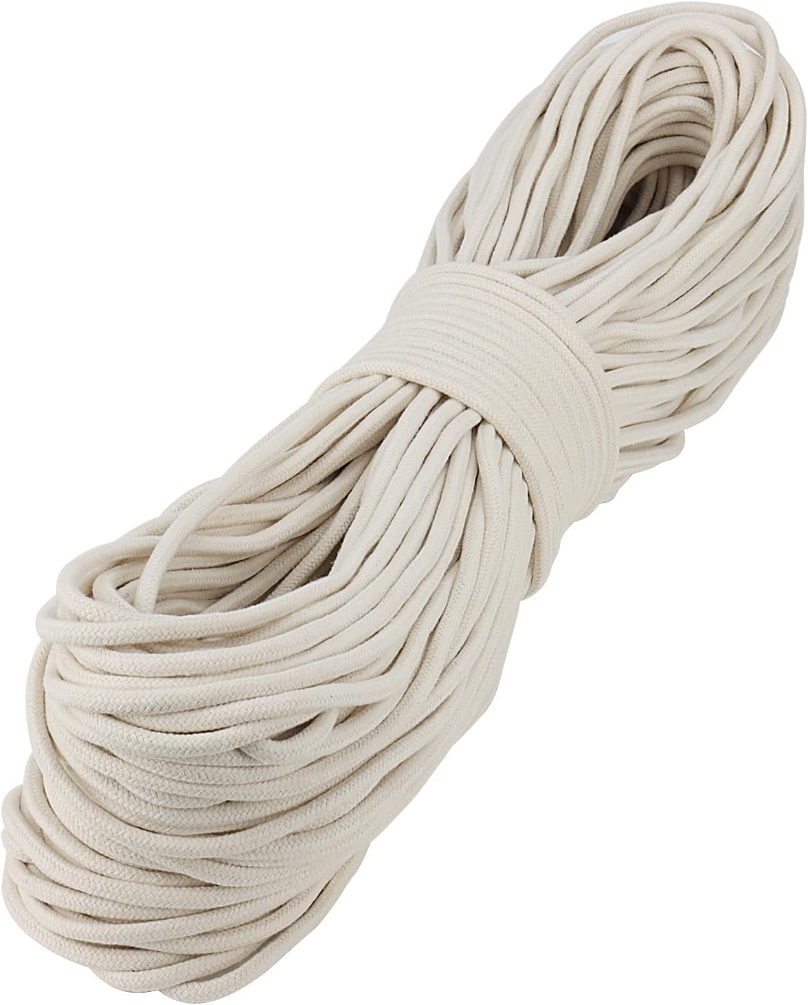 SOUJAP 328 Feet Cotton Clothesline Rope, 1/4 Inch White Cotton Clothesline Rope for DIY Decoration, Tie Down