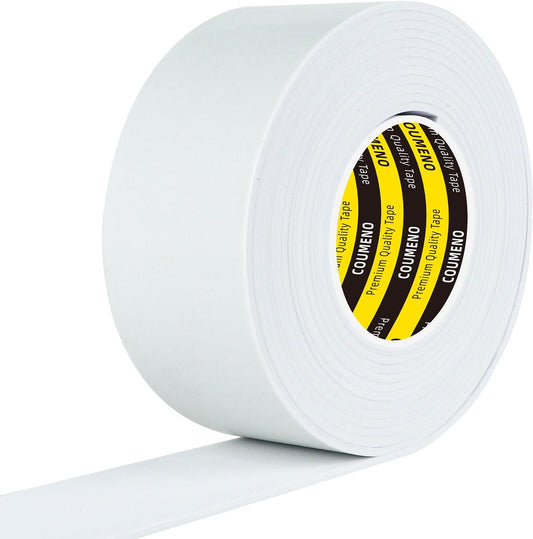 EVA Single-Sided Adhesive White Foam Tape, Single-Sided Sealing Strip Foam Pad Sponge Tape Window Weatherproof, Self-Adhesive Insulation Sealing Tape (White) 2inX9.84FT