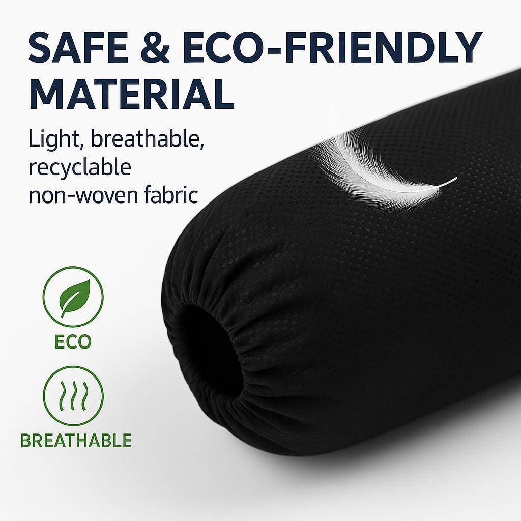 Non-Slip Shoe Covers Disposable, XL Large 200-Pack | Black Breathable Boot Covers for Indoor Use | Stretchable, Durable Non-Woven Fabric | Fits Men's Size Up to 13, Shoe Protectors for Home & Work