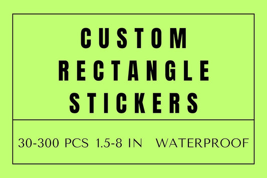 Custom Rectangle Stickers for Business Logo, Custom Rectangle Labels for Candle Jar Coffee, 30-300 pcs, Waterproof Glossy Vinyl Stickers, Upload Your Design (2x3.5 in)