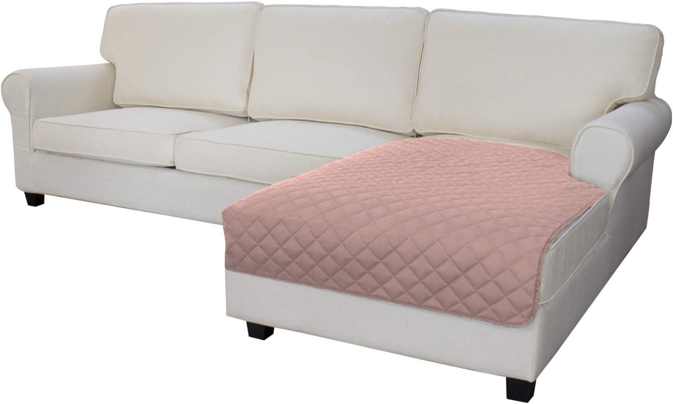 Easy-Going Sectional Couch Covers for Dogs L Shape Sofa Cover Reversible Sofa Slipcover Chaise Lounge Cover Furniture Protector Cover for Pets Dog Cat (42 x 52 inches, Pink/Pink)
