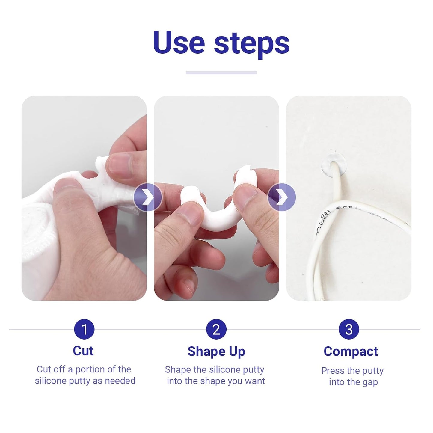 Moldable Silicone Putty, Waterproof, Stay Pliable,Good Plasticity for Repair and Fill Various Gaps in Bathrooms, Fountains, Water Pipes, Walls (Black)