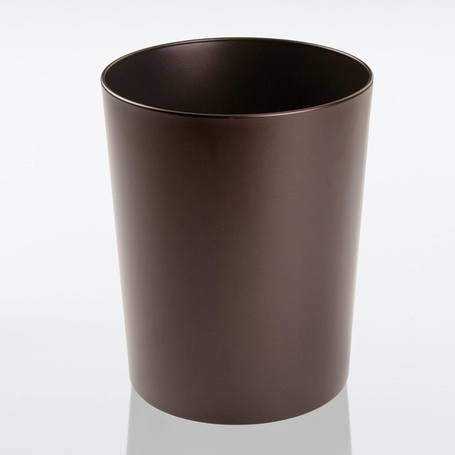 mDesign Round Metal Small 1.7 Gallon Recycle Trash Can Wastebasket, Garbage Container Bin for Bathrooms, Kitchen, Bedroom, Home Office - Durable Stainless Steel - Mirri Collection - Bronze