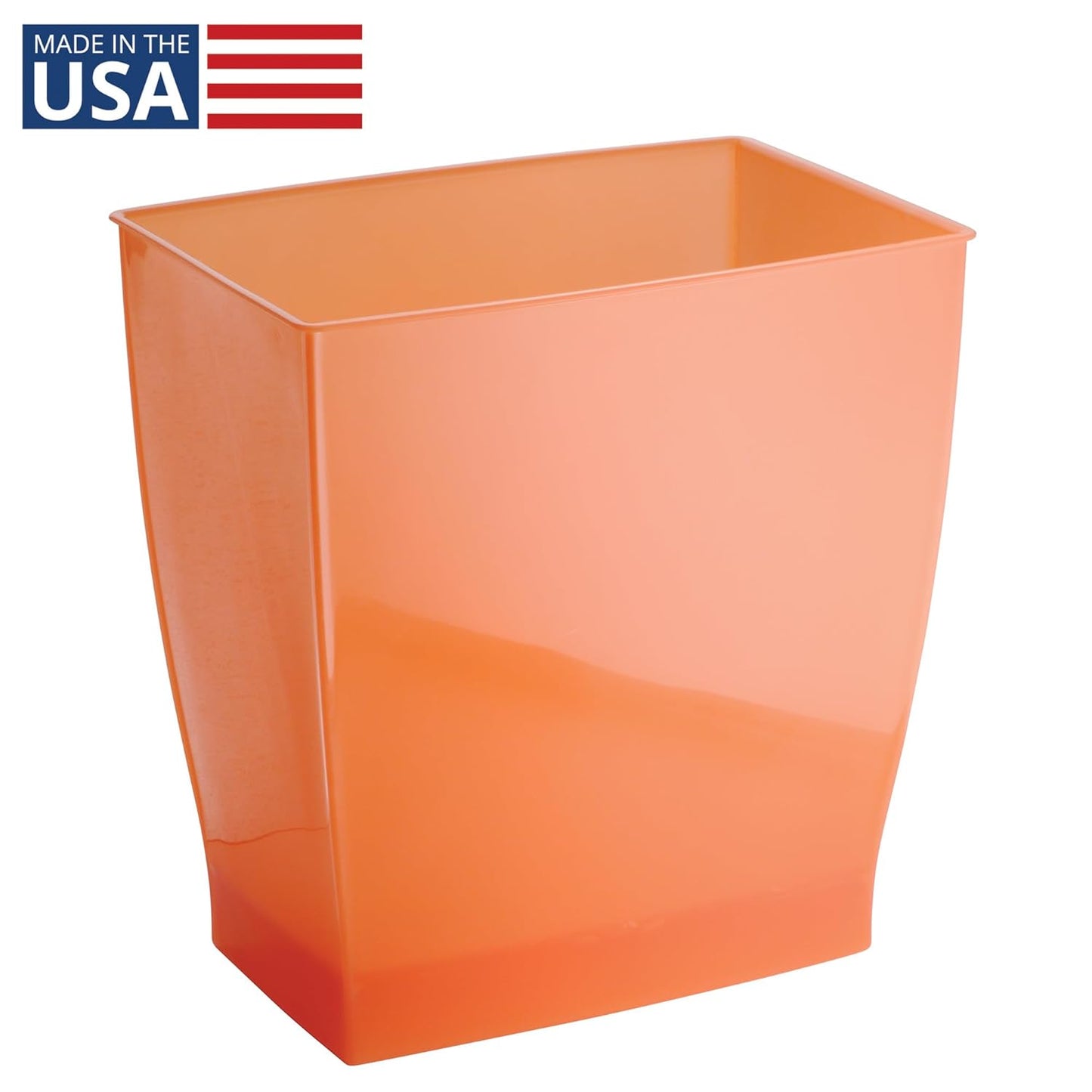 iDesign Bathroom Trash Can - Ideal for Primary and Guest Bathroom or Office - Orange - Made in USA
