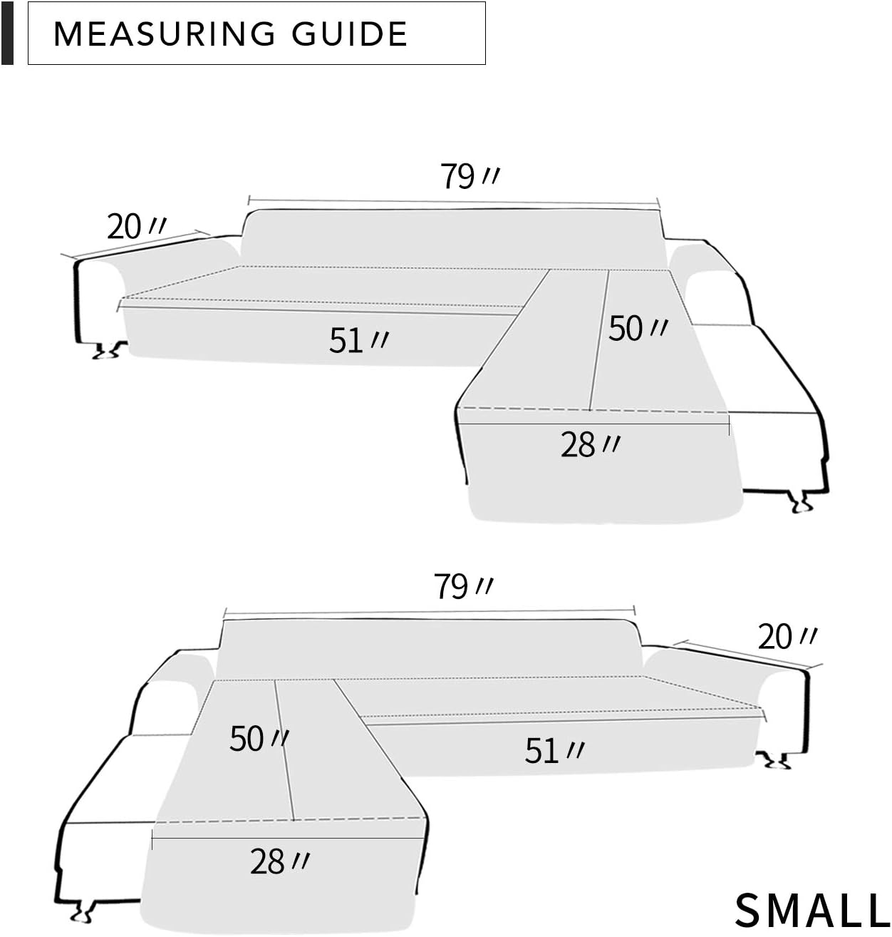 Easy-Going Sofa Slipcover L Shape Sofa Cover Sectional Couch Cover Furniture Protector Mat for Pets Dog Cat (Small, ClassicBlue/ClassicBlue)