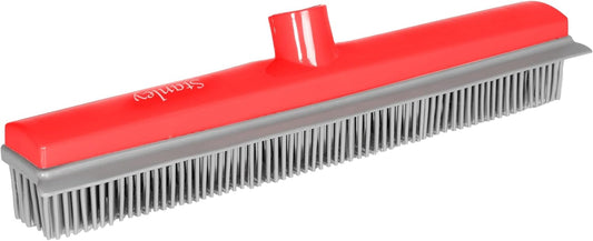 Stanley Home Products Rubber Broom – for Carpets Floors Stairs Upholstery – Electrostatic Action Removes Pet Hair Lint Fuzz Dirt Particles – Built-in Squeegee Tackles Wet Messes (Broom Head)