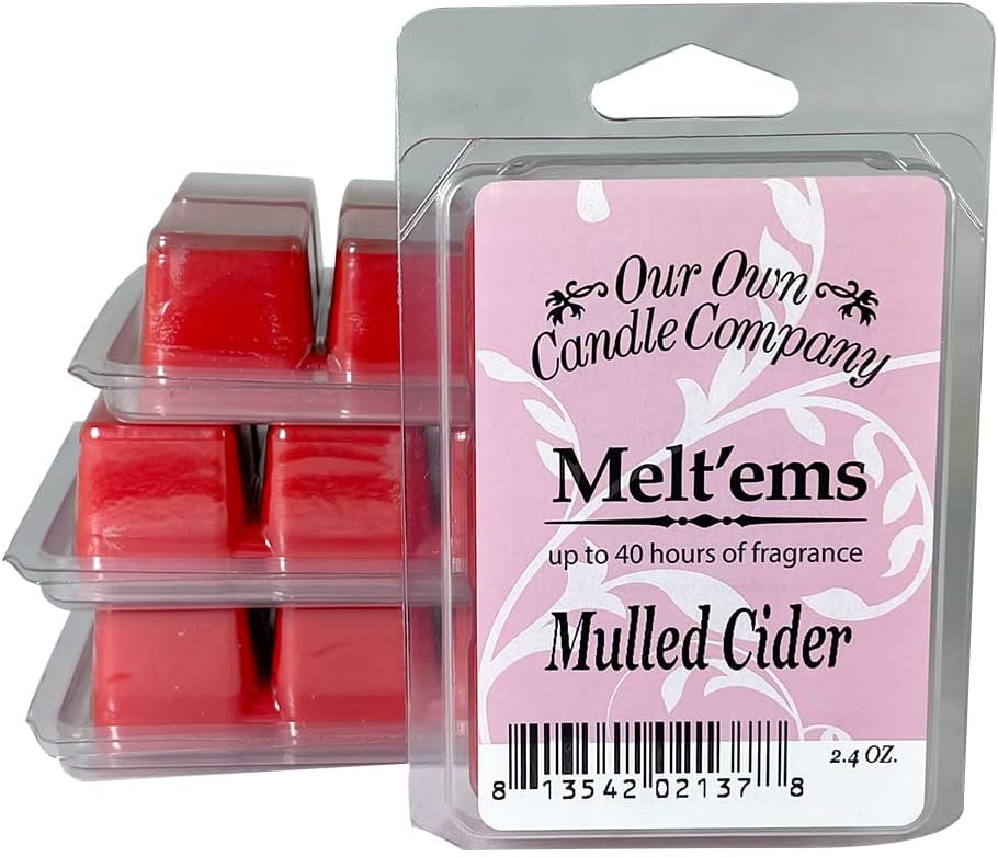 Our Own Candle Company Premium Wax Melt, Mulled Cider Scent, 6 Cubes, 2.4 oz (4 Pack)