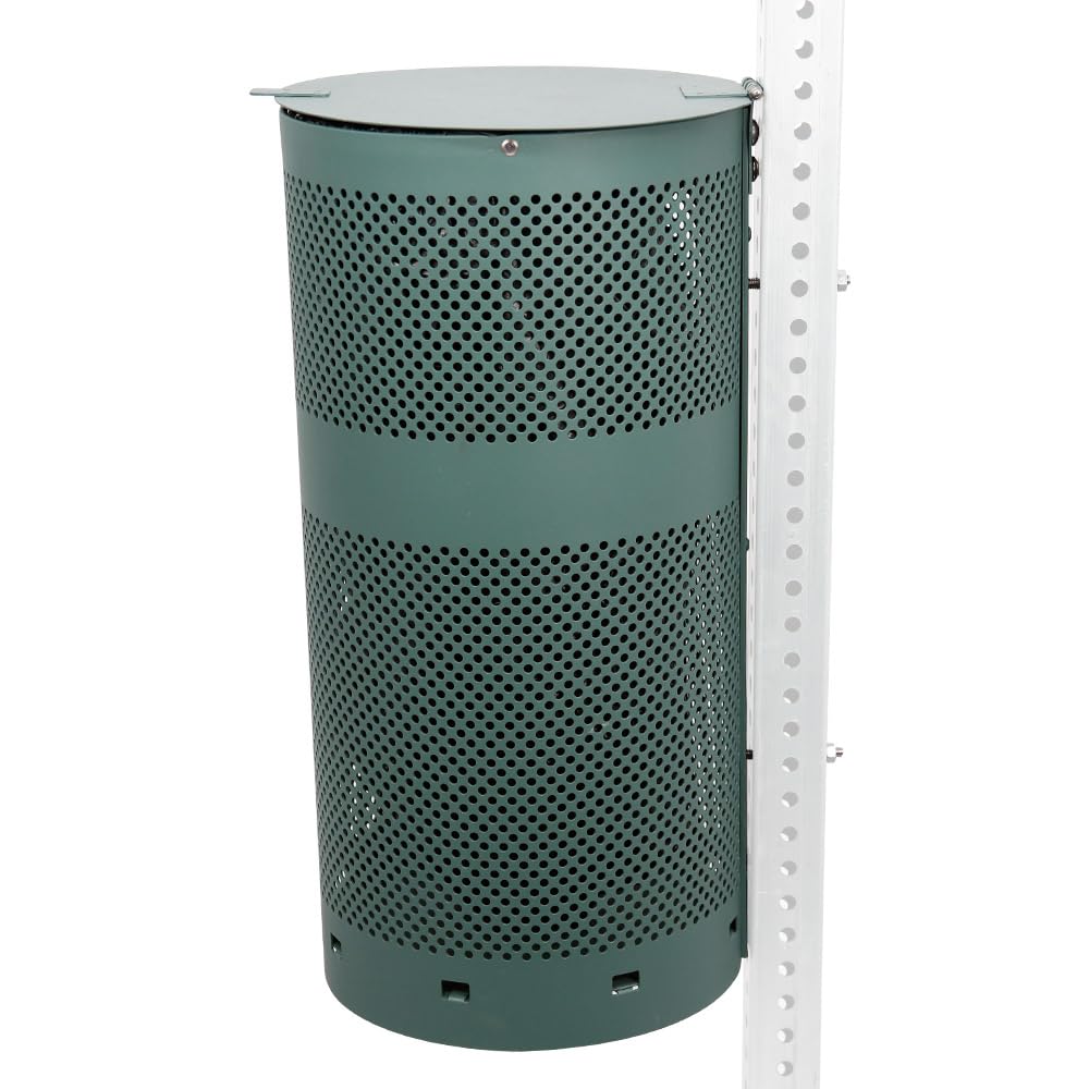 ZERO WASTE USA - Round Outdoor 10 Gallon Dog Waste Station Waste Can Replacement - 100% Rust-Free, Powder-Coated, Commercial Grade Aluminum. 10-Year Warranty (Matte Green)