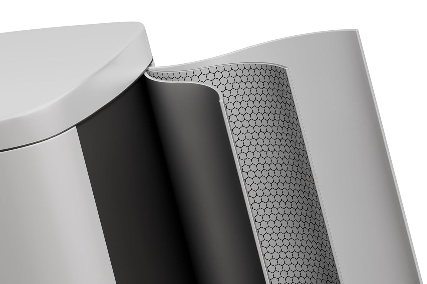 Garvee 13 Gal (50L) and 2.6 Gal (10L) Metal Trash Can Combo Set, Rustproof Garbage Can with Lid, Step-on Trash Bin with Inner Bucket, Rear Handle, White