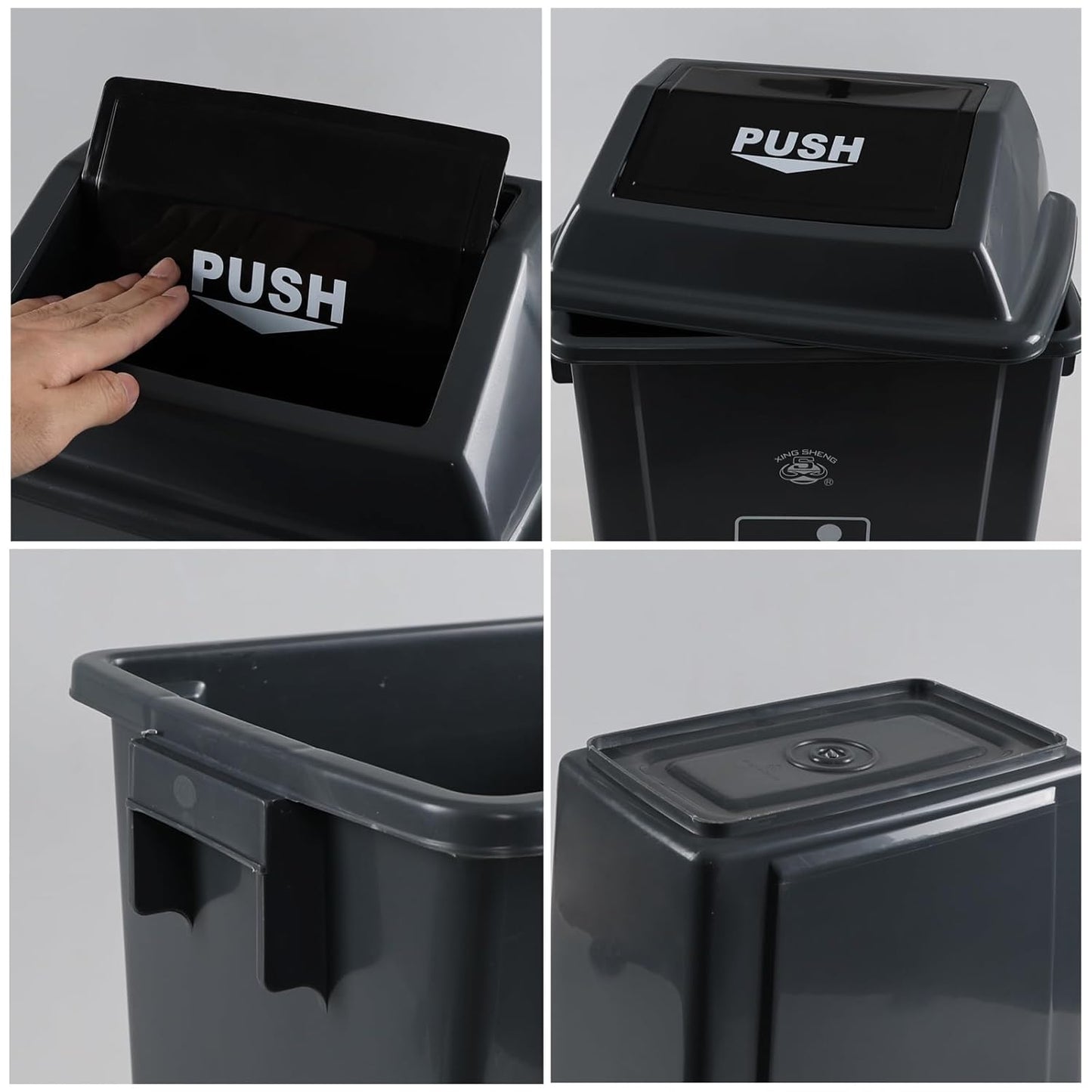 Kiddream 4 Packs 5 Gallons Swing Lid Garbage Can, Plastic Trash Can