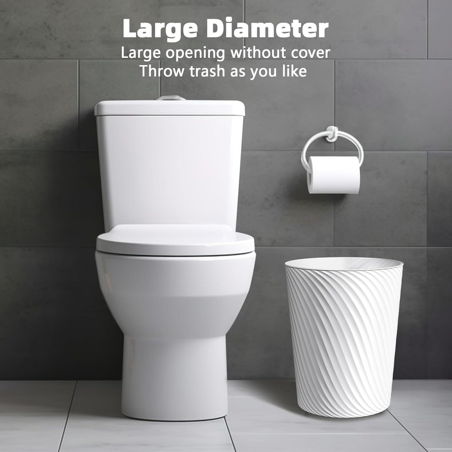 Small Trash Can 3 Pack 1.8 Gallons, Bathroom Trash Can & Garbage Can with 6 Trash Bags, Bedroom Trash Bin & Waste Basket for Office, Bedroom, Living Room, Kitchen, Compact Space