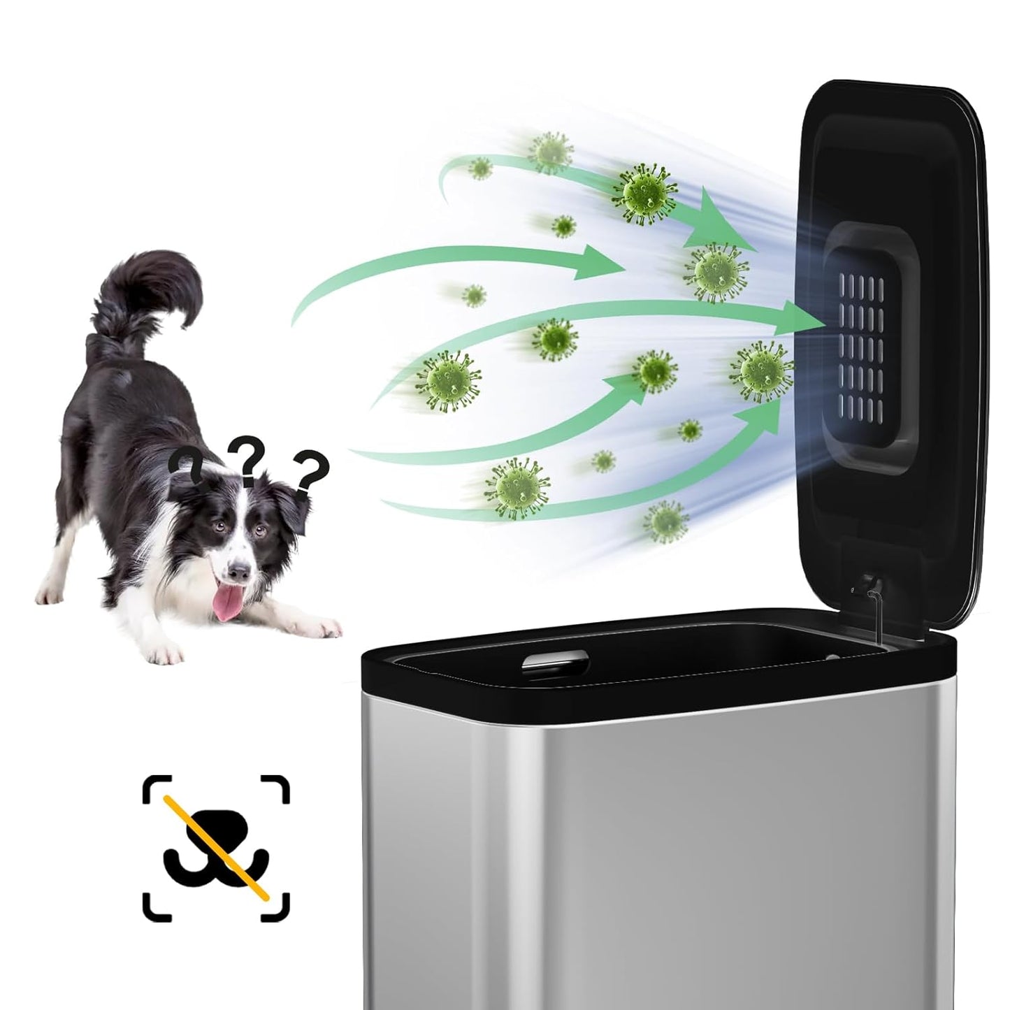 Stainless Steel Bathroom Trash Can with Lid Soft Close,1.6 Gallon Slim Garbage can,Small Metal Step Wastebasket for Office, Bedroom, Toilet, Live Room