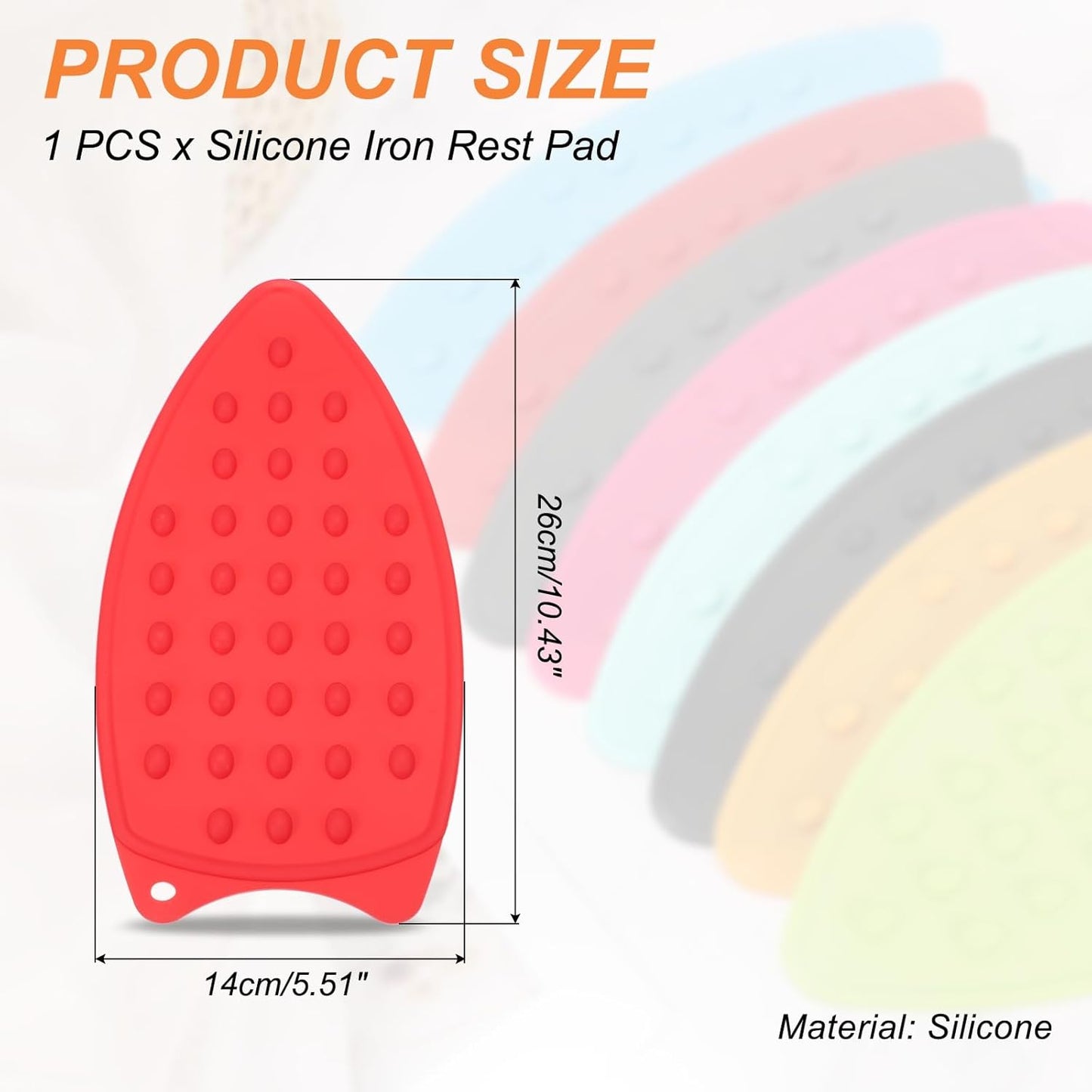 PATIKIL Silicone Iron Rest Pad, Multipurpose Hot Heat Resistant Iron Rest Plate Protective Pad for Ironing Board Hot Resistant Steamer Steam Compact Mat, Red