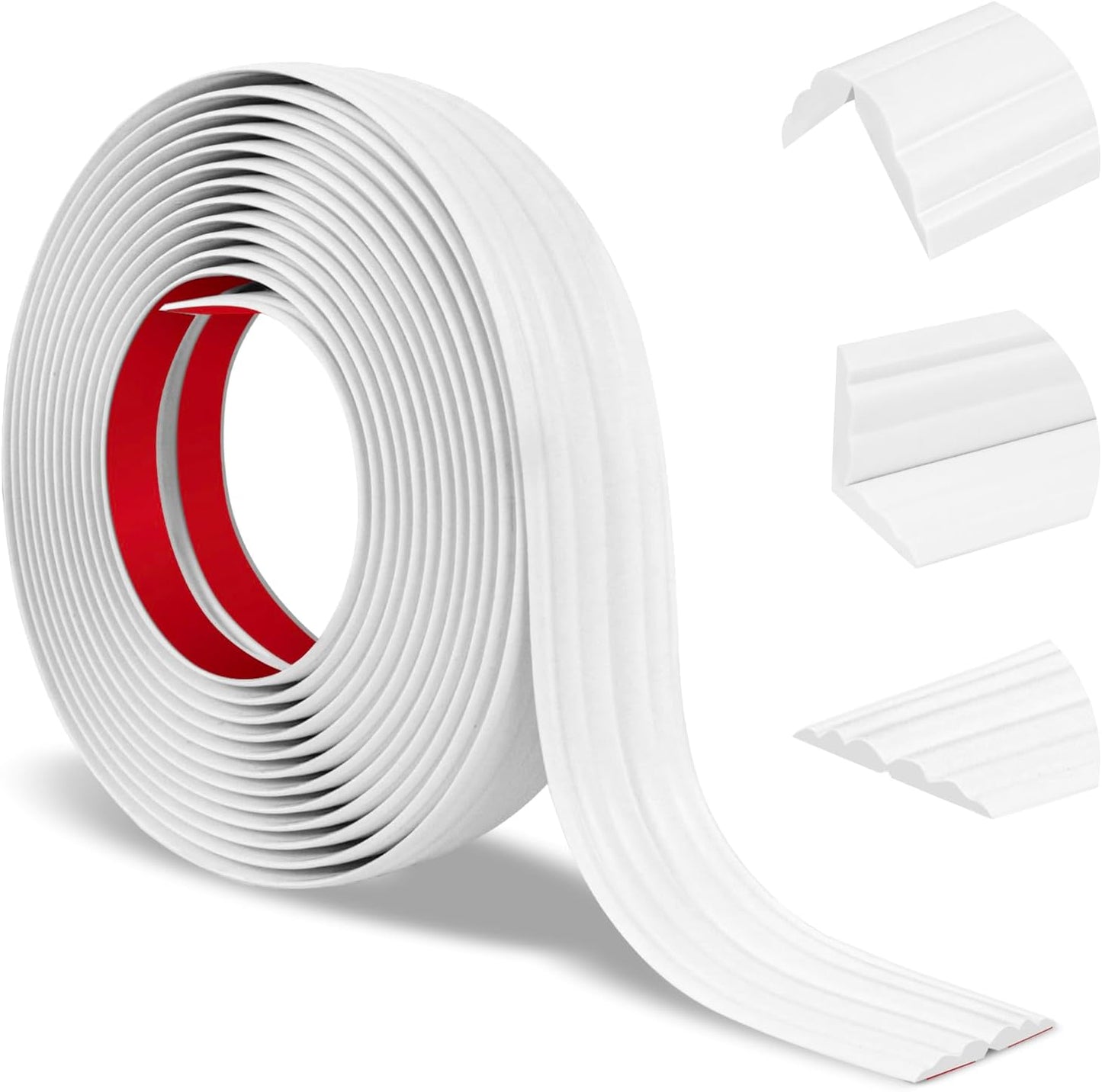 Wall Corner Protector Peel and Stick Corner Trim Molding Flexible Inside & Outside Wall Edge Guard Self Adhesive Moulding Trim for Edge Use, White, 2.3” W x 20’ L
