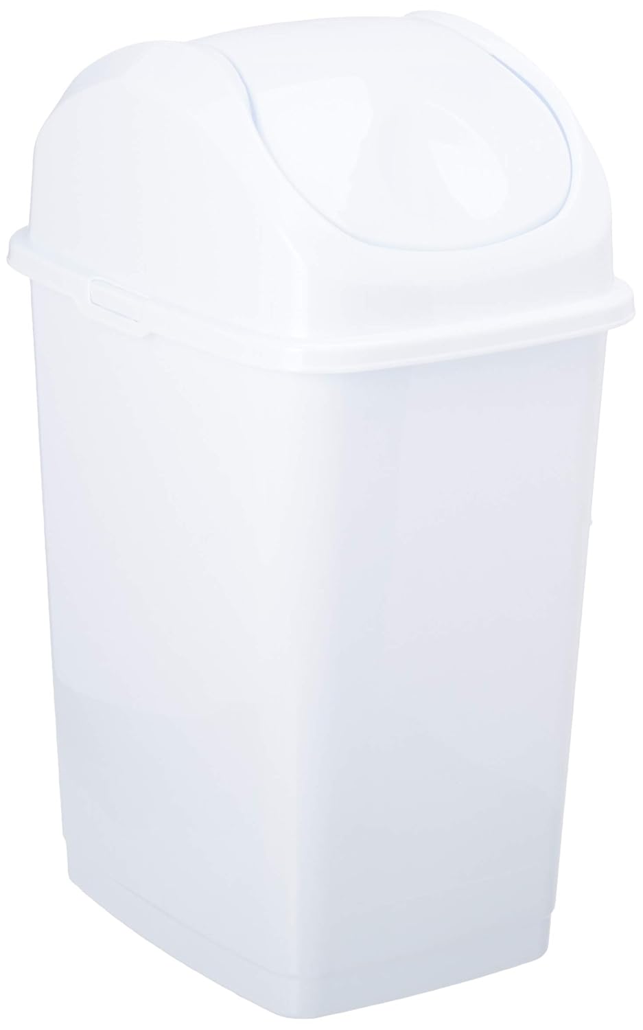 Superio Medium Trash Can with Lid 4.5 Gallon Plastic Swing Top Garbage Can Slim Waste Bin for Under Sink/Cabinet, Laundry Room, Kitchen, Office, Bedroom, Bathroom, College Dorm, 18 Qt, White