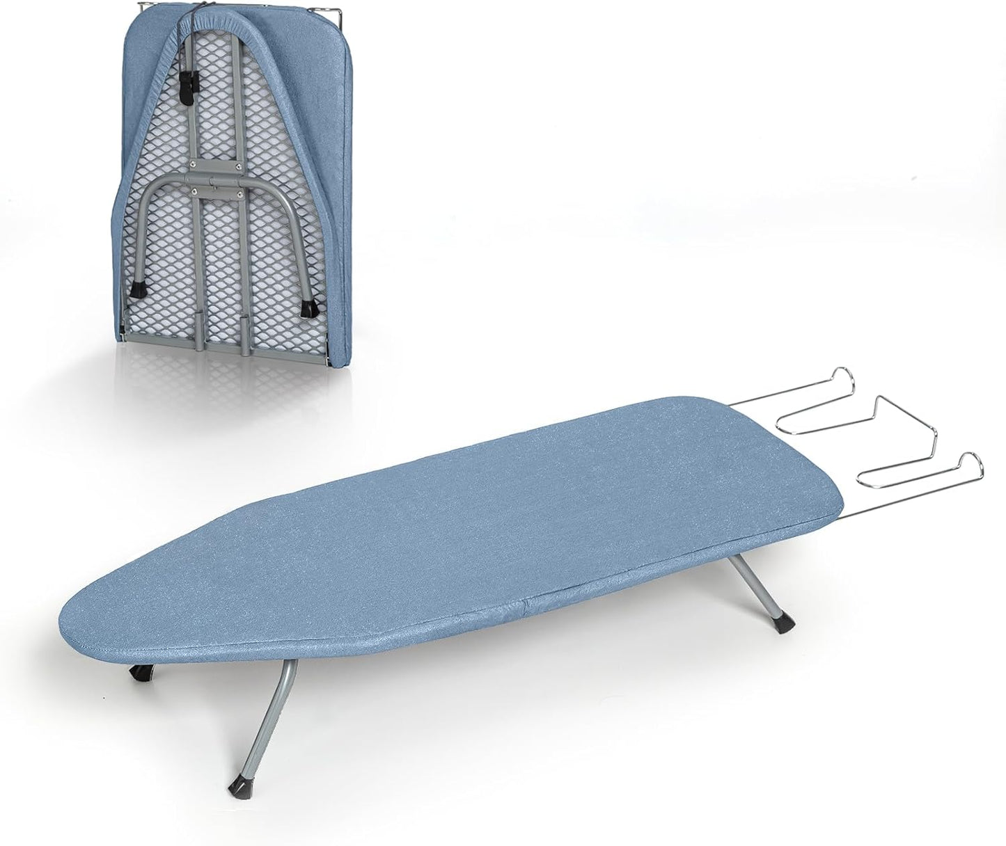 Table Top Ironing Board, RAINHOL Small Folding Iron Board Portable with Non-Slip Feet, Travel Compact Ironing Table for Dorm and Small Space, 31"x12", Blue