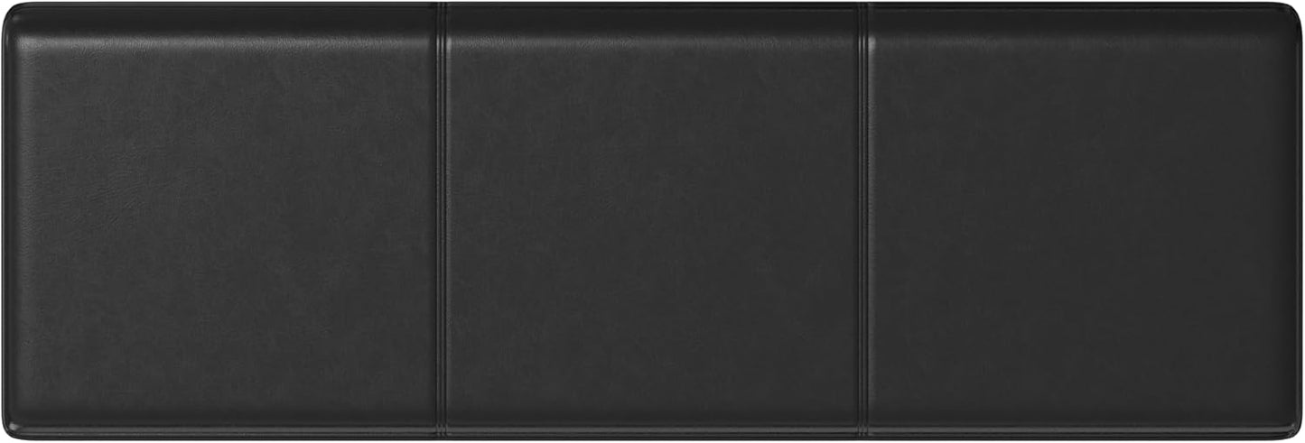 SIMPLIHOME Avalon 54 inch Wide Contemporary Rectangle Extra Large Storage Ottoman Bench in Midnight Black Vegan Faux Leather, Assembled, For the Living Room, Entryway and Family Room