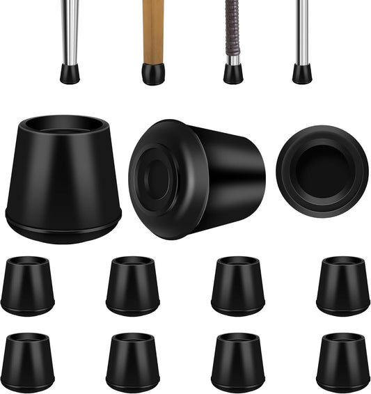 1-1/2” Round Rubber Chair Leg Tips Caps, Chair Leg Floor Protectors Furniture Legs Caps Non Slip Reduce Noise for Hardwood Floors (Black, 4 Pack, Fit :38-39mm)