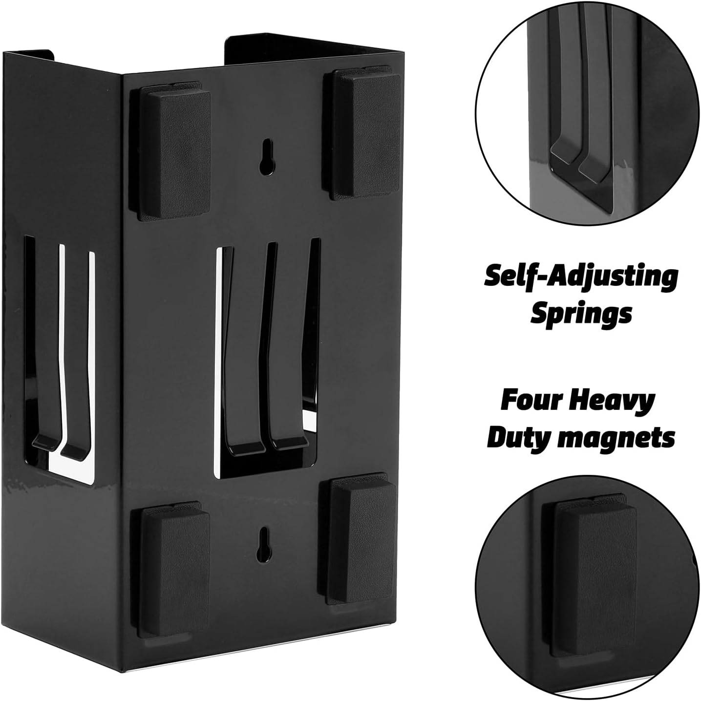 AIRTOON Magnetic Glove Dispenser, Disposable Gloves Box Holder, Glove Holder for Wall Mount, Magnetic Glove Box Holder, Black